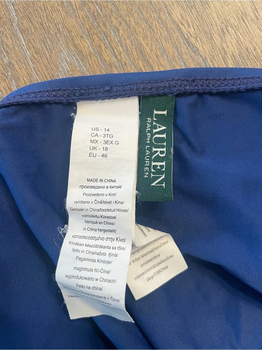Lauren Ralph Lauren Navy Bikini Set with White Halter Tie (multi-sizing)